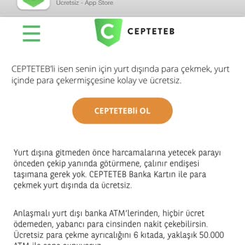 CepteTeb Bank Of America Komisyon Ve İşlem Kısıtı