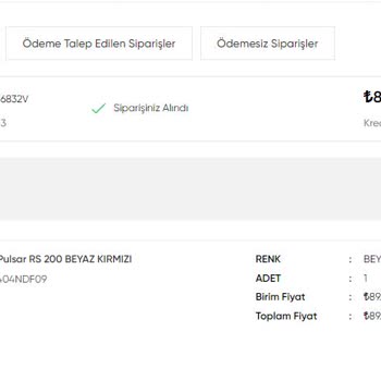 eKuralkan Kuralkan Bajaj Fiyat Zamlanması Üzerine Sipariş Ödeme Bekliyor