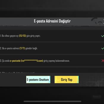 PUBG Mobile Bağlı Olan Maili Bilmiyorum
