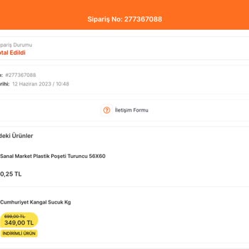 Migros Sanal Market Sipariş İptali