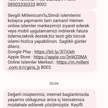 Millenicom Haksız Ücret Talebi