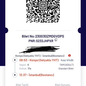 YHT (Yüksek Hızlı Tren) TCDD E Bilet İade