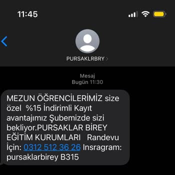 Birey Dershanesi Sürekli Gelen Ve Engellenemeyen Mesajlar!