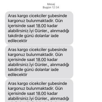 Aras Kargo Çiçekçiler Şubesi Kargo Dağıtımı Yapmıyor