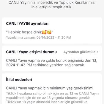 TikTok Hesabım 18 Yaş Altısın Diye Ban Yedi