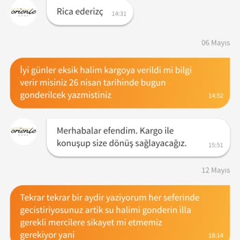 Oriente Home Satıcısı Eksik Halı Gönderimi Ve Aylardır Oyalama