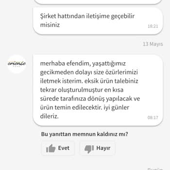 Oriente Home Satıcısı Eksik Halı Gönderimi Ve Aylardır Oyalama