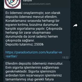 Paradox Turizm Para İade Göndermiyorlar