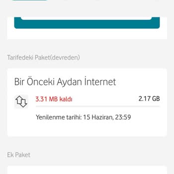 Vodafone Paket Bitmeden Aşım Paketi Tanımlanması