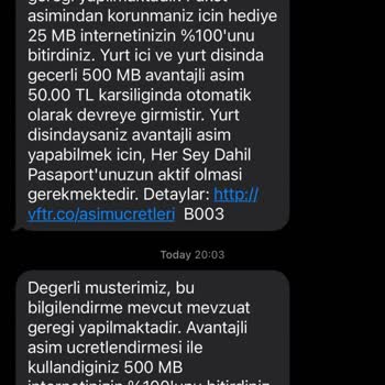 Vodafone Paket Bitmeden Aşım Paketi Tanımlanması