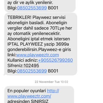 Playweez İznimi Almadan Beni Üye Yapmış Ve Zarara Uğratmıştır!
