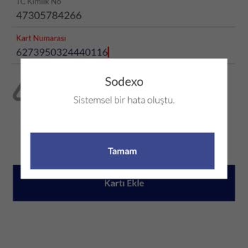 Sodexo Sistem Hatası Bir Türlü Giriş Yapılamayan Uygulama