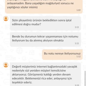 Enttäuschung über Trendyol Yemek und unzureichende Unterstützung des Kundendienstmitarbeiters