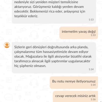 Enttäuschung über Trendyol Yemek und unzureichende Unterstützung des Kundendienstmitarbeiters