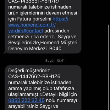 Homend, Ürünümü Kaybedip Fatura Tutarını İade Etmeye Çalışıyor