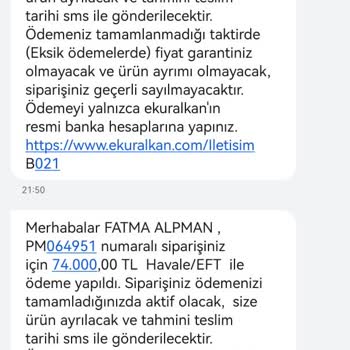 eKuralkan Ödemesi Tamamlanan Siparişim Halen Tamamlanmadı Görünüyor