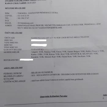 Teknosa'dan Aldığım Samsun A73 Telefon Sorunlu Çıktı.