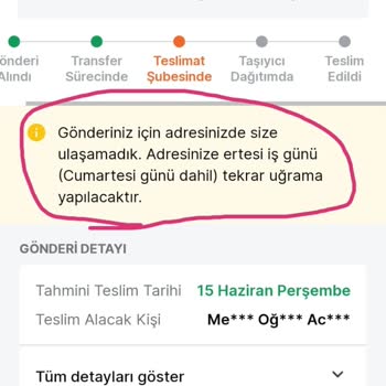 Trendyol Express Falez Şb... Dağıtımı Yapılamayan Ürün
