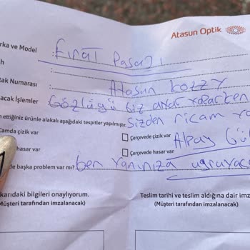 Atasun Optik Kozyatağı Kozzy Şubesi Gözlüğümü Kırdı