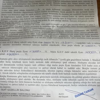 Suit Güzellik Merkezleri Bölgesel İncelme İşlemi