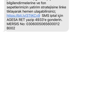 Agesa Hayat Ve Emeklilik İzinsiz SMS Gönderimi