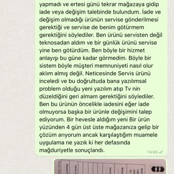 Teknosa Arızalı Ürün Sattı Ve Aynı Gün İçinde İade Değişim Almadı.