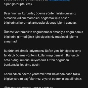 Amazon Habersiz Sipariş İptali