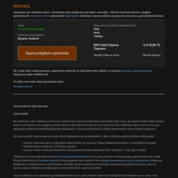 Amazon Habersiz Sipariş İptali