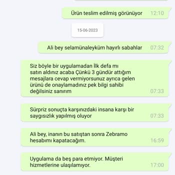 Zebramo Yetersiz Bir Uygulama