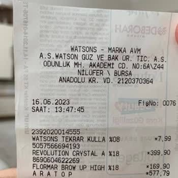 Watsons Far Paletinde Etiket Yanlış Basılmış