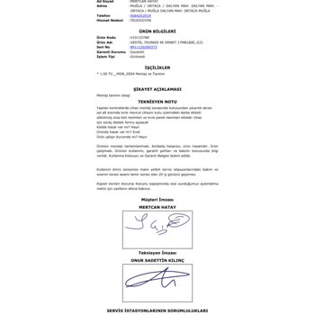 Hepsiburada Vestel TV 70 Ekran