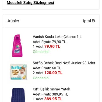 A101 İnternet Siparişi Hadi Denen Boş Uygulama