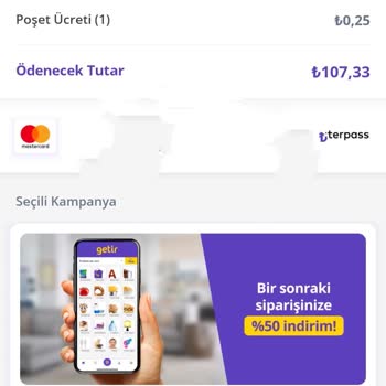 Getir 2. Siparişe %50 Kampanyası