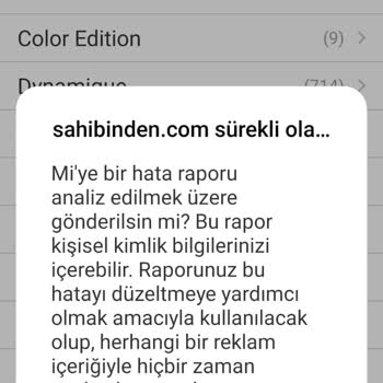 Xiaomi Redmi Uygulama Hata Raporu Bıktırdı.