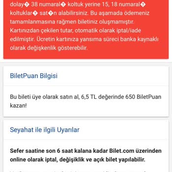 Bilet.com İade Yapmıyor!