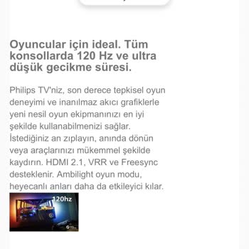 Philips TV'de Işık Süzmesi Ve Bulutlanma Var, Vrr Desteklemiyor.