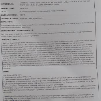 Boyner Tüketici Hakem Heyeti'nin Kararı'nı Yerine Getirmemekte Israrlı