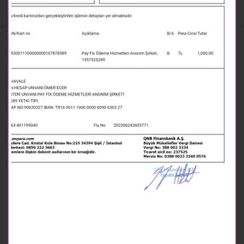 PayFix Para Hesaba Düşmedi