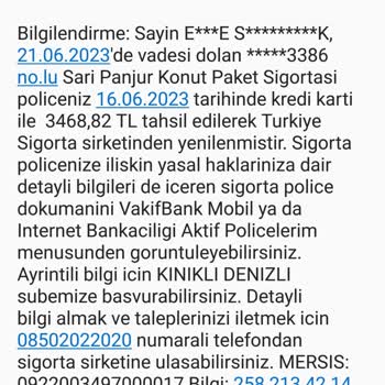 VakıfBank'ın Otomatik Poliçe Yenilemesi
