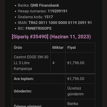 Castrol Yağ Gelmedi N