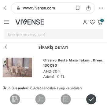 Vivense Masa Takımım 4aydır Tamamlanmadı