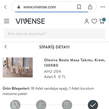 Vivense Masa Takımım 4aydır Tamamlanmadı