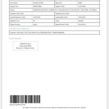 SGK Kadıköy Rapor Ücreti Ödemiyor