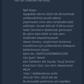 Steam Para İadesi Geldi Deyip Gelmemesi