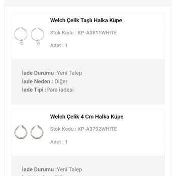 Welch Steel Welch İade Edilen Ürünlerin Ödemesini Yapmaması Hk.