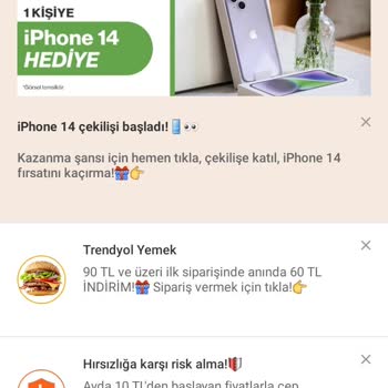Trendyol Yemek Yanıltıcı Reklam Ve Bildirim Uyguluyor.