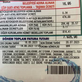 Muğla Büyükşehir Belediyesi Aşırı Şişirilmiş Gerçek Olmayan Su Faturası