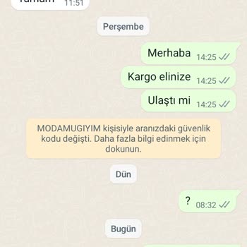 Modamugiyim (Instagram) Modamugiyim Değişim Sorunu!