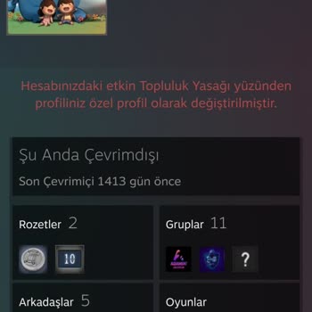Steam Hesabımda Topluluk Banı Yemişim