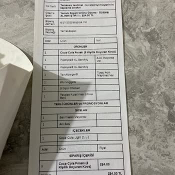 Popeyes Yanlış Ürün Ve Eksik Gönderilmesi + İlgisizliği